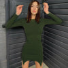 VOZRO Street The Front Fund Woman Autumn 2019ins Hot Skirt Solid Color Pullover Sexy Winter Party Bodycon Dress Vestido Dresses